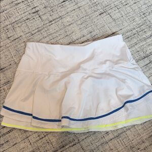 Lucky in Love White Skort with Blue and Yellow Trim